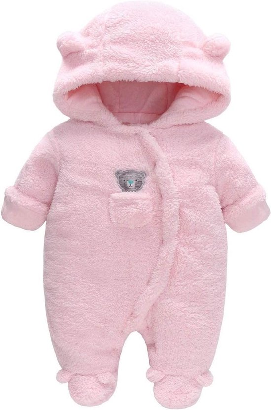 Hooded Fleece Voetenzak voor Pasgeborenen - Warme Baby Jumpsuit voor Koude Dagen en Buitenactiviteiten