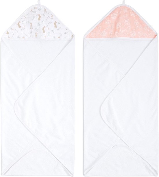 Hooded Handdoek Set voor Baby's - 100% Katoen, Zacht en Absorberend, Roze