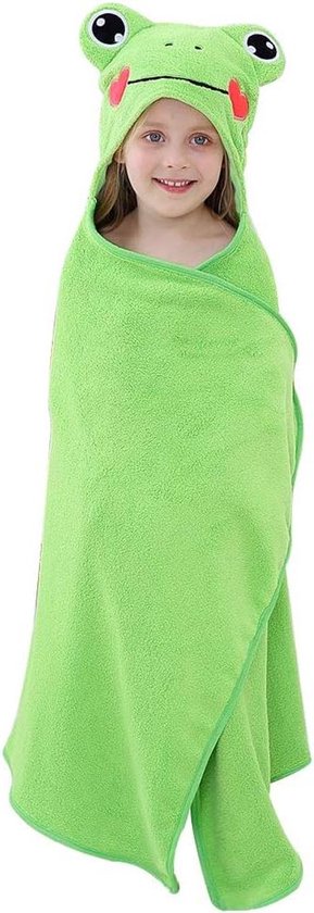 Hooded Handdoeken voor Baby's met Dierengezicht Extra Groot voor Jongens en Meisjes Perfect Baby Shower Cadeau 0-7 jaar, Kikker