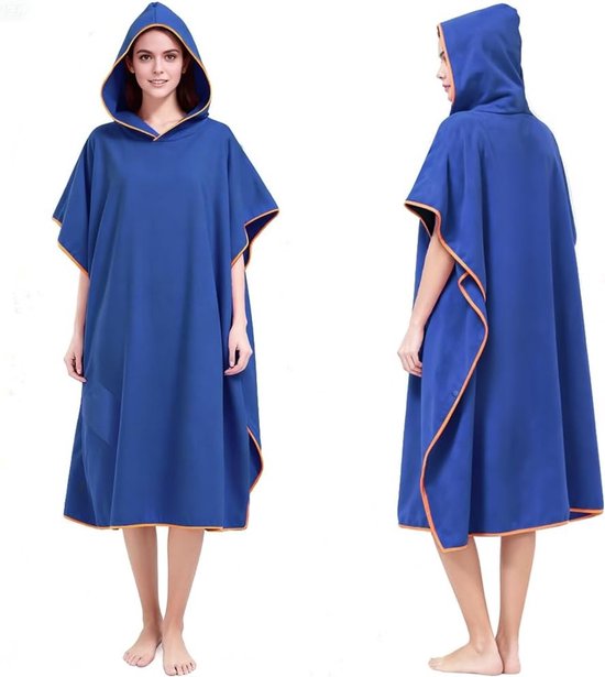 Hooded Poncho Handdoek voor Volwassenen van Microfiber - Extra Grote Badcape met Zak en Ideaal voor Strand en Zwemmen