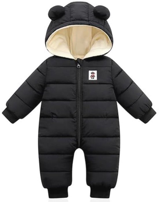 Hooded Winter Romper voor Baby's - Warm Donsjack Snowsuit voor Jongens en Meisjes 0-12 Maanden