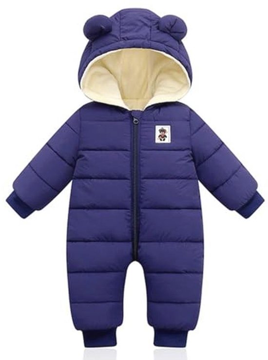 Hooded Winter Romper voor Baby's - Warme Snowsuit Jumpsuit voor Jongens en Meisjes (0-12 Maanden) van Merkloos