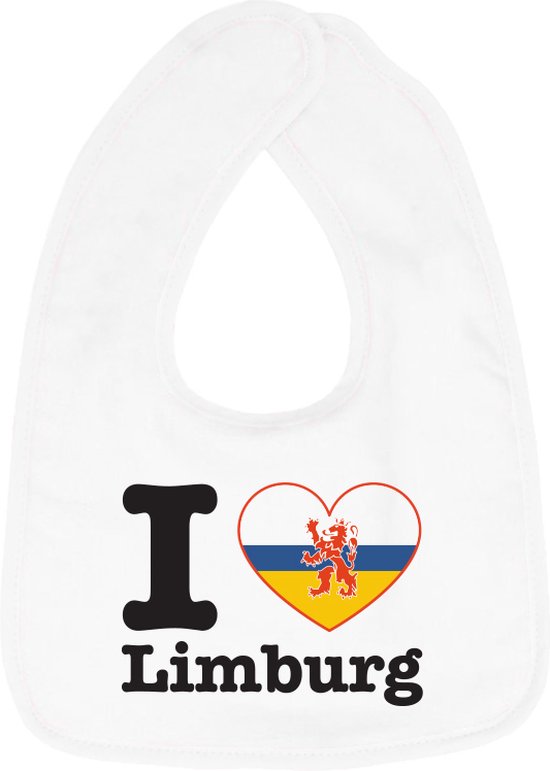 Hospitrix Baby Slabbetje met Tekst I Love Limburg" | 0-3 maanden | Wit | Cadeau voor Zwangerschap | Provincies Nederland | Limburg van Hospitrix