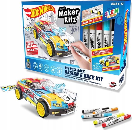 Hot Wheels Auto met Stiften - Kleurrijk Speelgoed voor Kinderen vanaf 6 Jaar van Merkloos