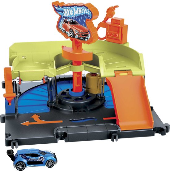 Hot Wheels City Centrum Express Autowasstraat Speelset - Racebaan van Hot Wheels