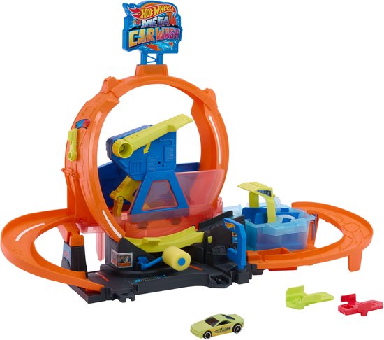 Hot Wheels City Mega Autowasserette met looping - Met 1 Hot Wheels Color Shifters auto met kleurverandering van Hot Wheels
