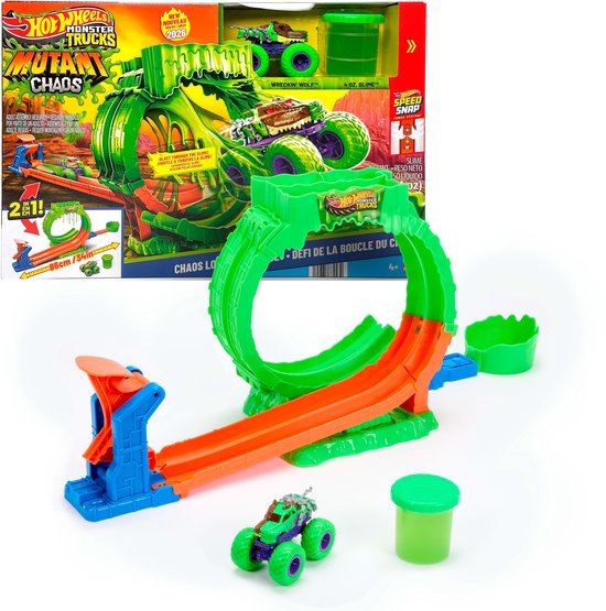 Hot Wheels Monstertrucks Gemuteerde Chaos Loopinguitdaging - Met Slime