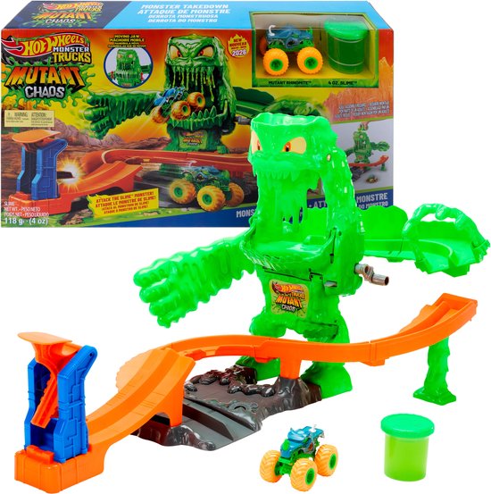 Hot Wheels Monstertrucks Versla het gemuteerde monster - Speelset met speelgoedauto en Slime van Hot Wheels