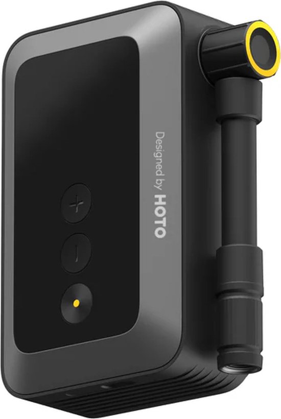 HOTO Air Pump Pocket - Krachtige Elektrische Mini Fietspomp - Motorbandenpomp - Bandenpomp - Ballenpomp - Voor Fietsbanden, Motorbanden en Ballen - Instelbaar tot 150 psi (10.3 bar) - Oplaadbaar met USB-C - Autostop Functie - LCD Scherm van Hot