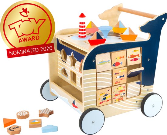 Houten Activiteiten Loopwagen Walvis van Little Dutch