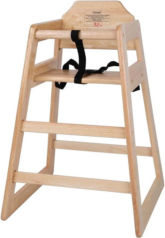 Houten baby- en peuterkinderstoel met natuurlijke afwerking - zithoogte 500 mm - geschikt tot 36 maanden - inclusief 3-punts heupgordel - DL900. van NewClassicToys