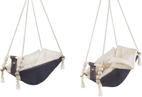 Houten Babyschommel met Veiligheidsgordel voor Binnen en Buiten van Houten