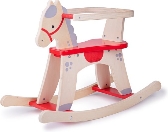 Houten hobbelpaard retro design, peuters van Houten