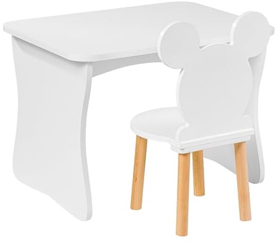 Houten Kinderbureau 70 x 52 x 49 cm met Stoel voor Kinderen van 3 tot 7 Jaar van Merkloos