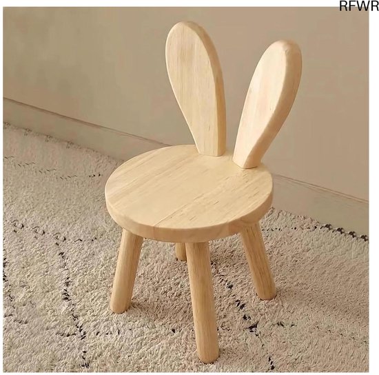 Houten Kinderstoel - Peuterstoel - Aan tafel - Met Oren - 45 cm - Bruin van Houten
