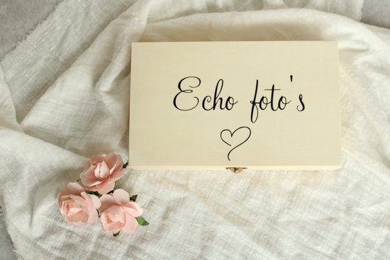 Houten kistje echo foto's bewaren - Echo foto's - Babyshower - Kraamcadeau - Houten cadeau van Wooden Stuff