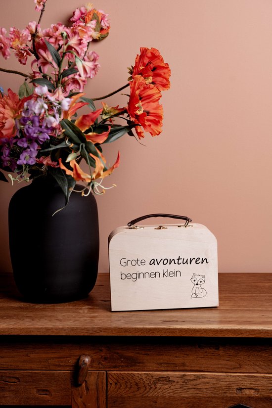 Houten koffer voor kinderkamer - kraamcadeau - verjaardagscadeau van Houten