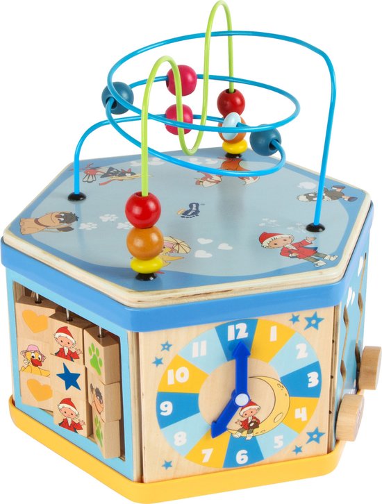 Houten kralenspiraal - Klaas vaak "Motoriek trainer - Kubus van Houten