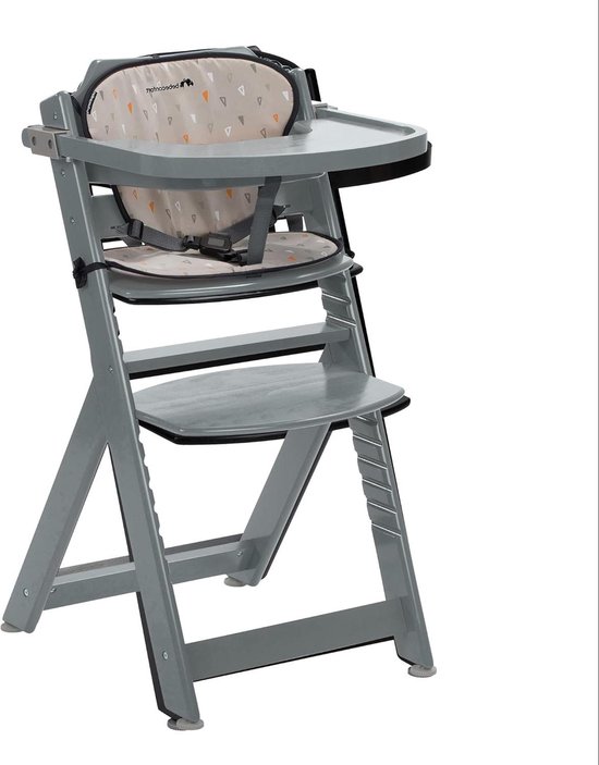 Houten Meegroeikinderstoel- Verstelbare Zitting & Voetensteun - Bebeconfort Timba - 6 Maanden-10 Jaar - Uitneembaar Tafeltje - Past bij Timba Baby - Warm Grey van Bebeconfort