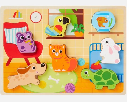 Houten puzzel 8 delig huisdieren van Jumbo