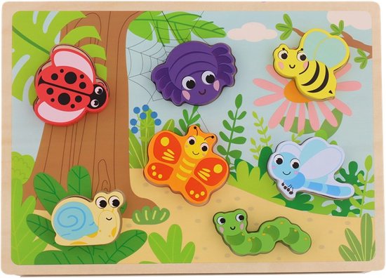 Houten puzzel - babyspeelgoed - peuterspeelgoed - schoencadeau - sinterklaas - mini matters houten puzzel van Houten