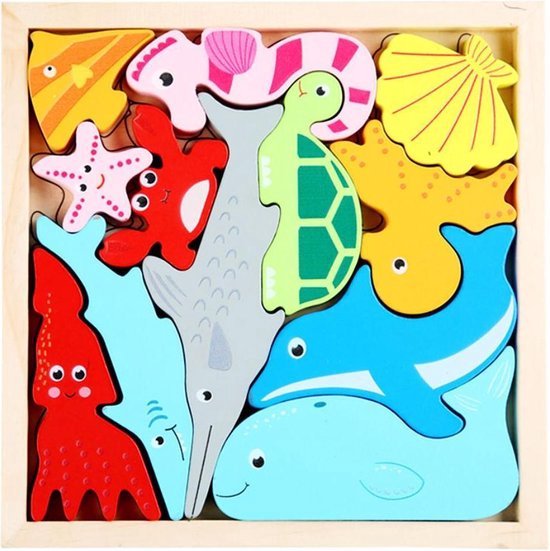 Houten Puzzel - Houten Speelgoed - 3D Puzzel - Kinderen - Oceaan van Houten