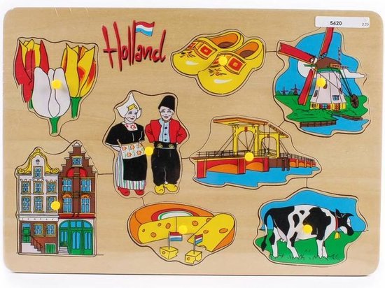 Houten puzzel - kaasmarkt - souvenir - Holland |kinderpuzzel - Matix van Matix.