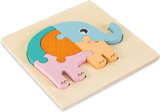 Houten Puzzel Olifant van Wooden City