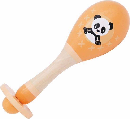 Houten Sambabal Oranje - Samba Bal Hout - Baby - Peuter - Speelgoed van Houten