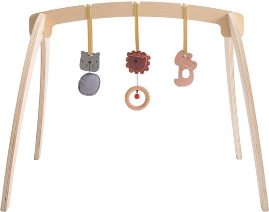 Houten Speelboog Baby Speeldeken- Boog Speelmat voor Baby's Grijp Speelgym Dier Hanger Tent Set van Elenatent