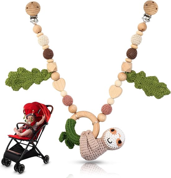 Houten Speenkoord voor Baby's, Speelgoed voor de Kinderwagen, Montessori Accessoires en Mobiele Speelgoed voor Pasgeborenen