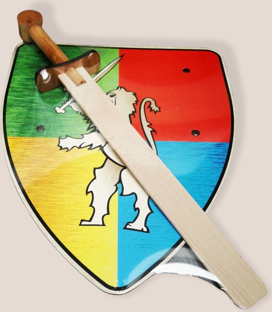 Houten struikroverzwaard en ridderschild-Kinderspeelgoed-Houten speelgoed-vanaf 3 jaar van Houten