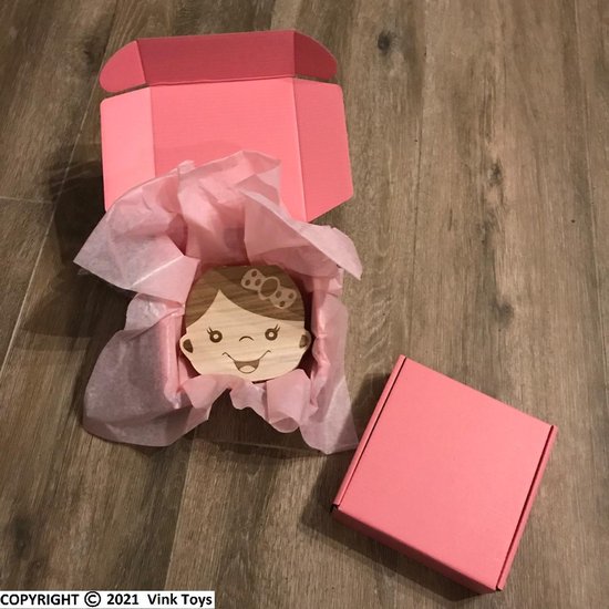 Houten Tandendoos - Meisje - Kant en Klaar Kraamcadeau in luxe cadeau verpakking- Nederlandse tekst van Houten