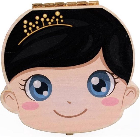 Houten Tandendoosje Nederlands voor Melk Tanden van Tandenfee Cadeau – Meisje/Zwart van Nordic Little People