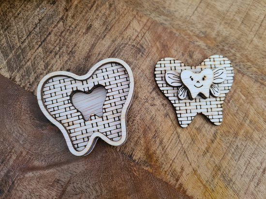 Houten tandendoosje voor de tandenfee [jongens en meisjes] - [kraamcadeau] - [melktanden] van Vivi Gade