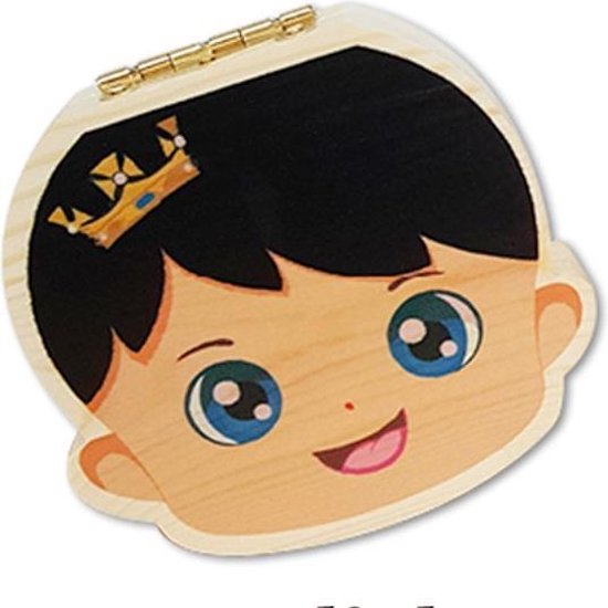 Houten Tandendoosje voor Melk Tanden van Tandenfee – Jongen - Zwart van Filya