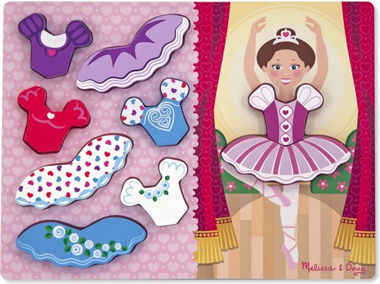 Houten vormen puzzle - kleed je ballerina leuk aan van Houten