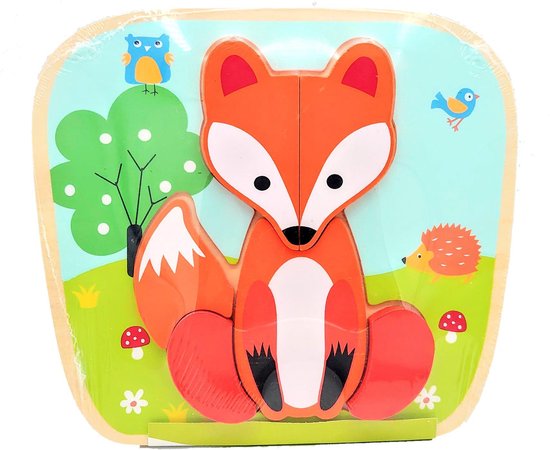 Houten Vormenpuzzel Vos - Simply for Kids - My First Puzzel - Vanaf 1 jaar van Houten