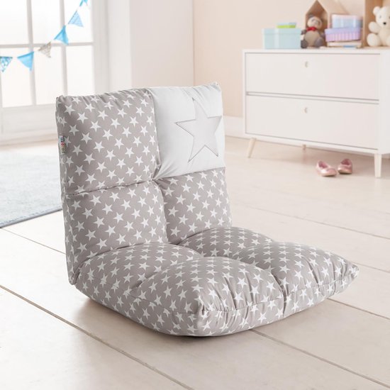 howa 2 in 1 Kinderfauteuil + Kinderlounger - 6-voudig verstelbare rugleuning grijs / wit 8602 van howa