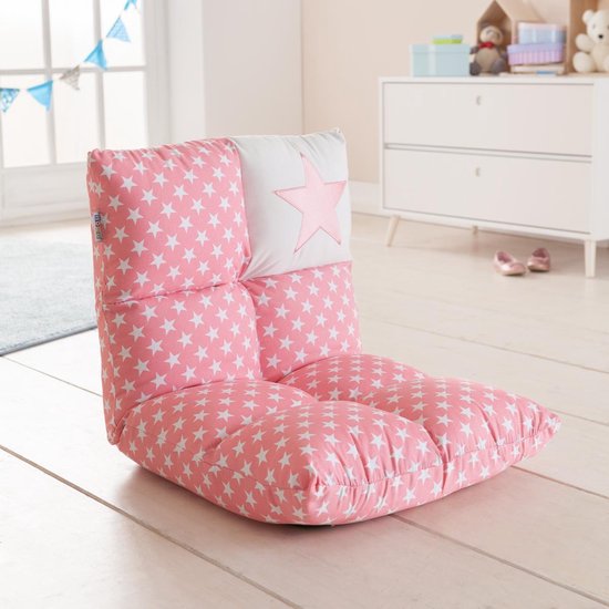 howa 2 in 1 Kinderfauteuil + Kinderlounger - 6-voudig verstelbare rugleuning roze / wit 8601 van howa