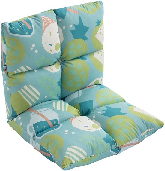 howa 2 in 1 Kinderfauteuil + Kinderlounger Vloerstoel vor Kinderen - 6-voudig verstelbare rugleuning "colorful blue" 8604 van howa