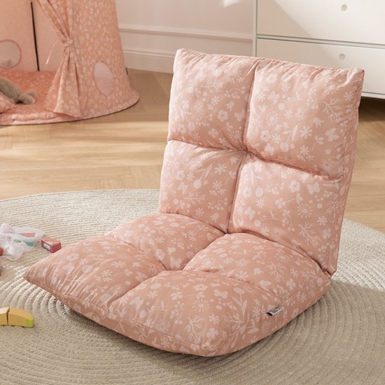 howa 2 in 1 Kinderfauteuil + Kinderlounger Vloerstoel vor Kinderen - 6-voudig verstelbare rugleuning "flowers" 86012 van howa