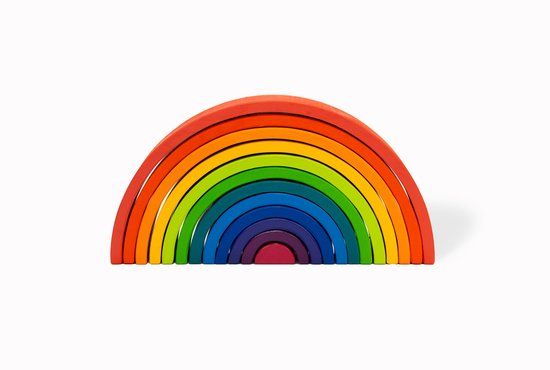 Howtoplay® Regenboog 12 delig - Montessori speelgoed voor open eind spel - Van de makers van How2talk2kids & Howtotalk - Peuterspeelgoed - Houten speelgoed - Houten Regenboog van Merkloos