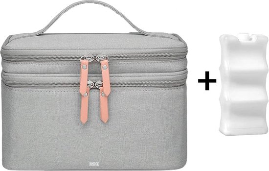 HSNL® Luxe Kolftas - Kolftas Borstvoeding - Koeltas - Inclusief Koelelement - Kraamcadeau - Grijs van HSNL®