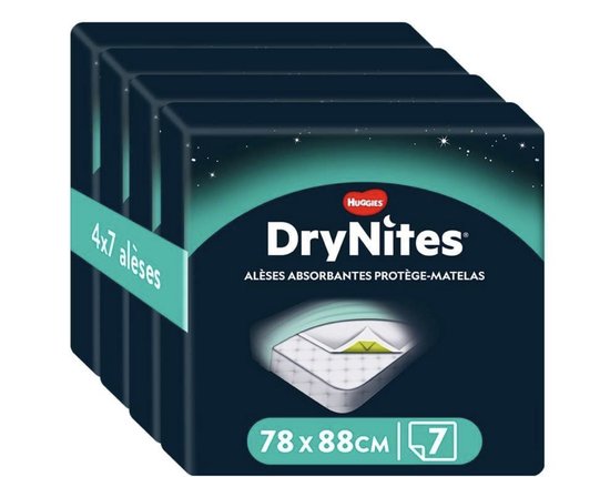 HUGGIES DryNites - 4 Pakken van 7 Wegwerp Nachtbroekjes / Absorberende Pads - Voor Kinderen - Comfortabele Nachtbescherming van Huggies
