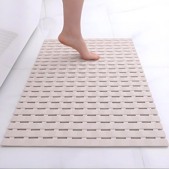 Huidvriendelijke Douchemattens voor Kinderen, Antislip, Schimmelbestendig, Machinewasbaar, 70 x 40 cm, Khaki