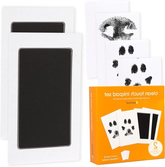 Huisdier Potenafdruk Set - Inkpad Kit - Herinneringen Maken - Inkless Technologie - 2 Stuks - Zwart
