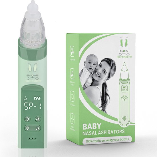 Hunnybunny® Elektrische Neusreiniger voor Baby’s met Muziek en Licht - Neuspeer - Aspirator - Neuszuiger van Hunnybunny
