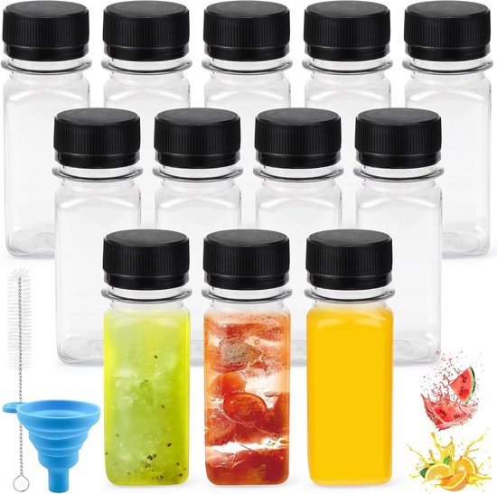 HUYUE Small bottles to fill shot plastic bottles 60ml juice bottles mini - ShopVlot