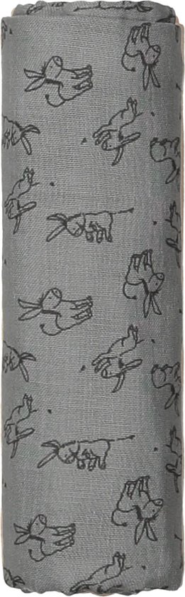 Hydrofiele Doek 120 x 120 - Baby Wikkeldoek - Slaapdoek Cloudy Grey - Grijs - Snoozebaby van Snoozebaby